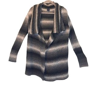 Blue by Saks Fifth Avenue Grayscale Ombre Open Front Cardigan Sweater Size Small